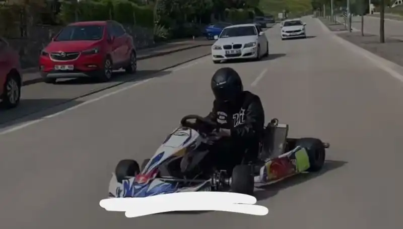 Go-Kart Sürücüsünün Tehlikeli Drift Şovuna Şahit Olun!