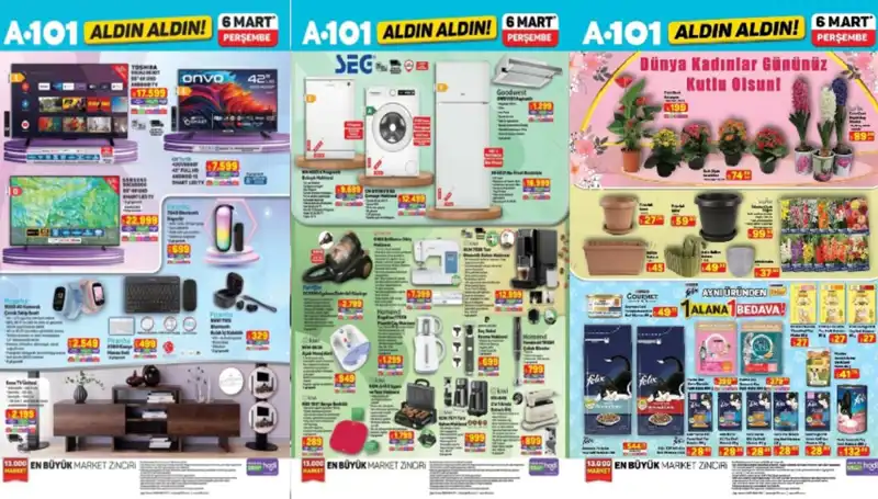 A101 6 Mart Aktüel Ürünler Kataloğu: Elektrikli Süpürgeden Televizyon Ünitelerine